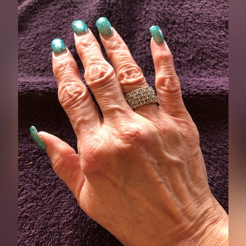 Sterling silver and CZ band ring by Diamonique